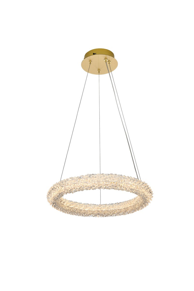 18 Inch Adjustable Led Chandelier In Satin Gold by Elegant Lighting