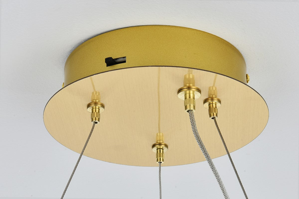 18 Inch Adjustable Led Chandelier In Satin Gold