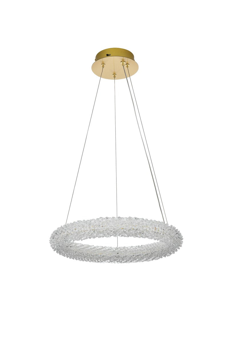 18 Inch Adjustable Led Chandelier In Satin Gold
