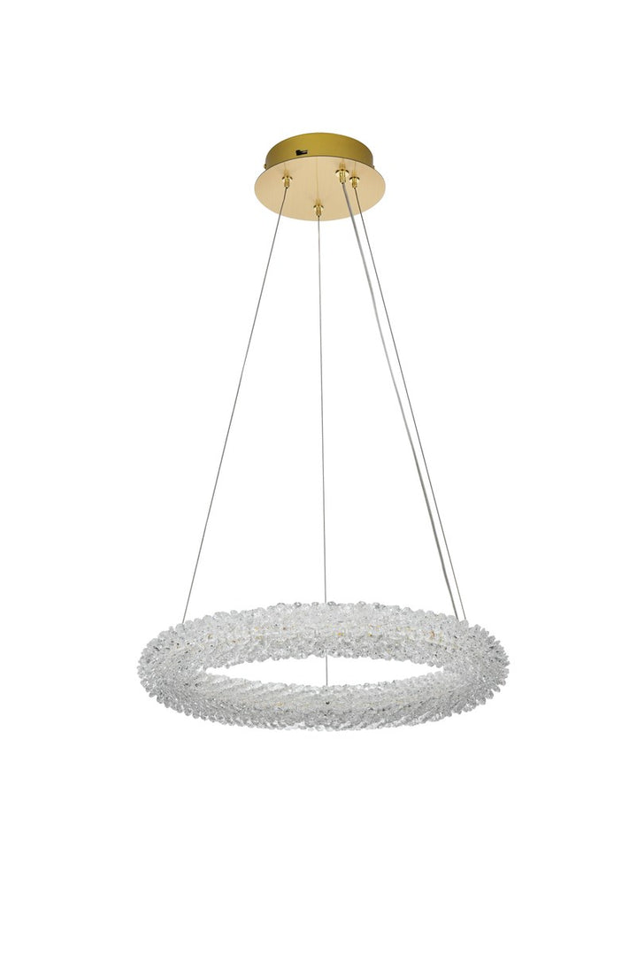 18 Inch Adjustable Led Chandelier In Satin Gold