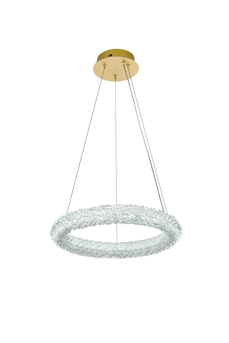 18 Inch Adjustable Led Chandelier In Satin Gold
