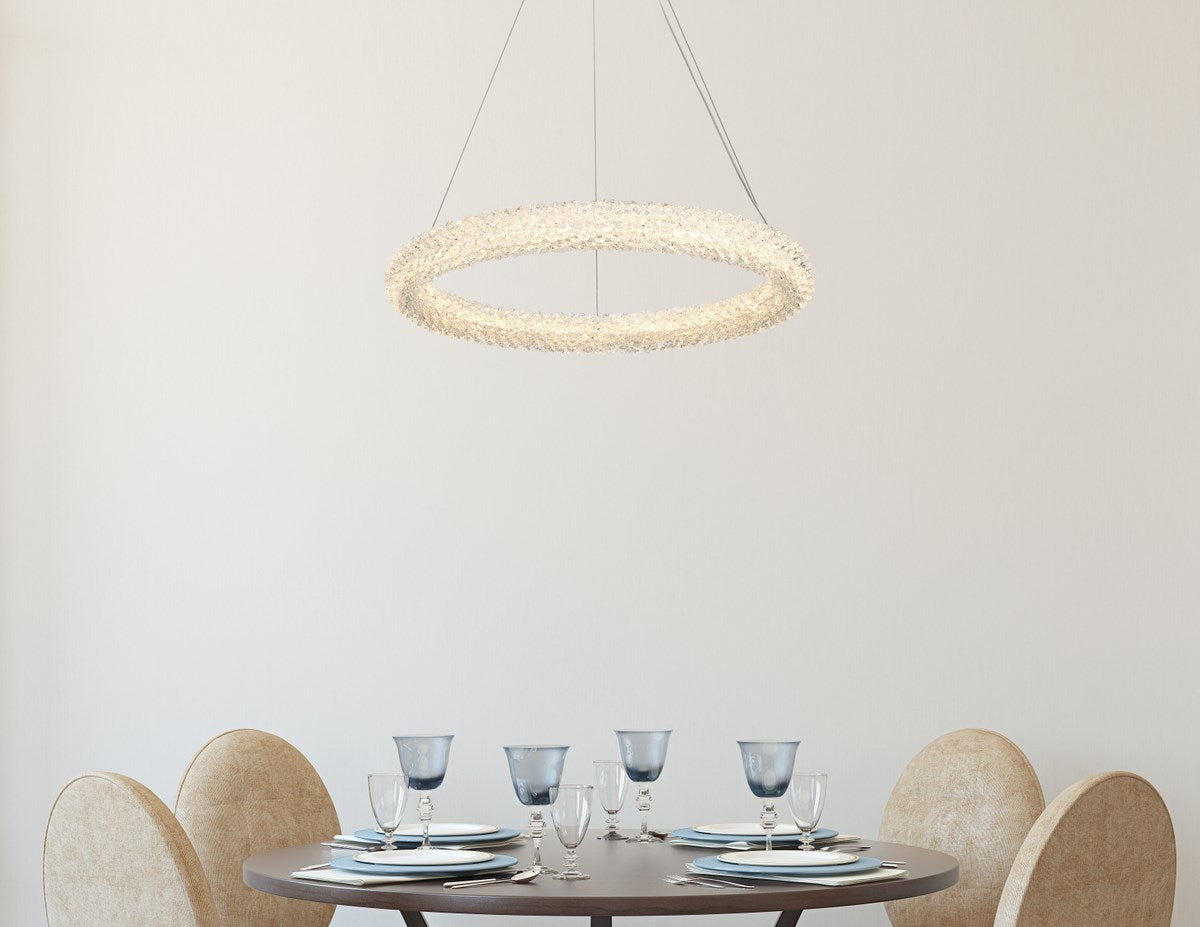 24 Inch Adjustable Led Chandelier In Chrome