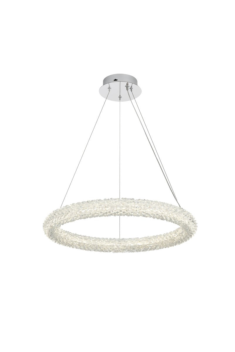 24 Inch Adjustable Led Chandelier In Chrome