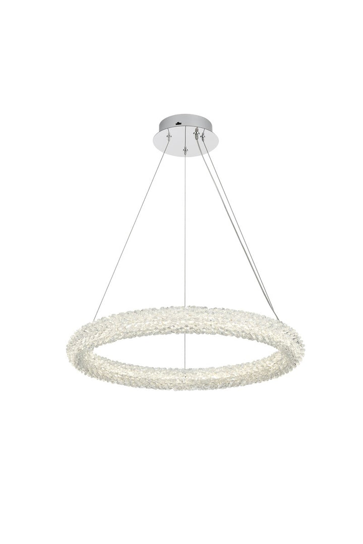 24 Inch Adjustable Led Chandelier In Chrome