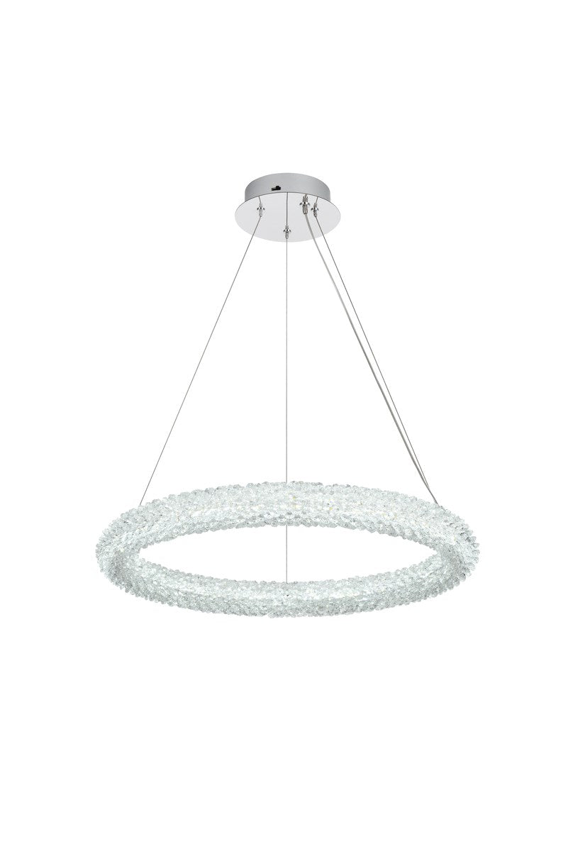 24 Inch Adjustable Led Chandelier In Chrome