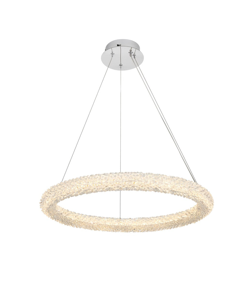 26 Inch Adjustable Led Chandelier In Chrome by Elegant Lighting