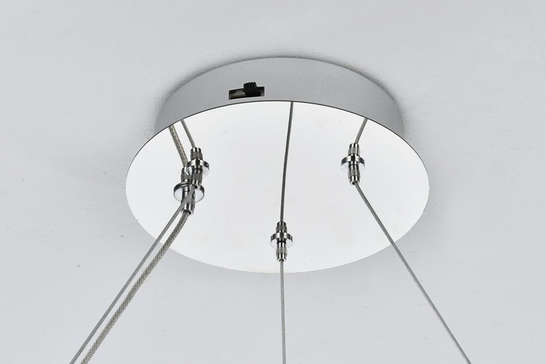 26 Inch Adjustable Led Chandelier In Chrome
