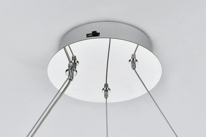 26 Inch Adjustable Led Chandelier In Chrome