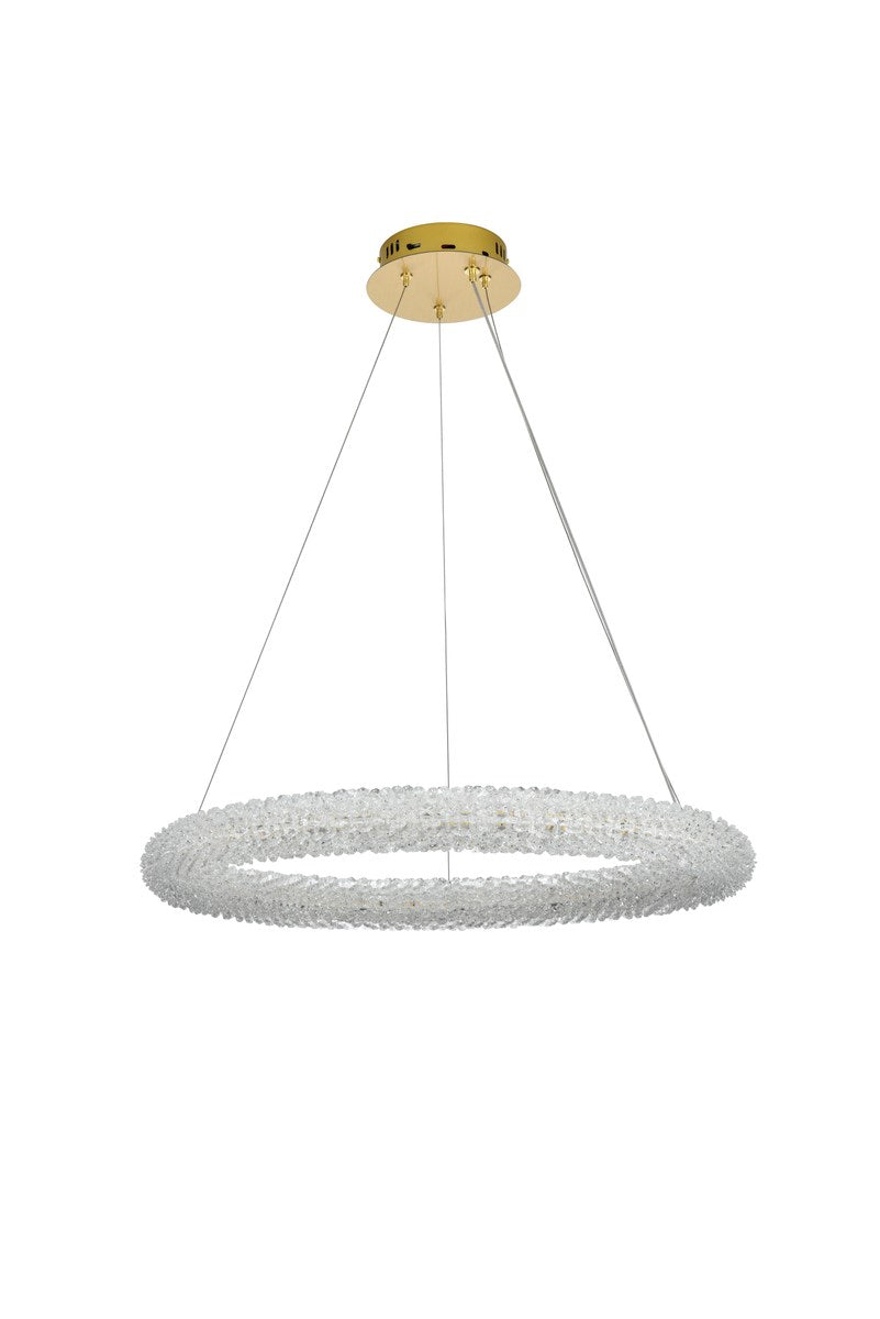 26 Inch Adjustable Led Chandelier In Satin Gold