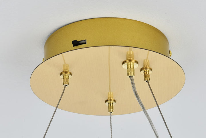 26 Inch Adjustable Led Chandelier In Satin Gold
