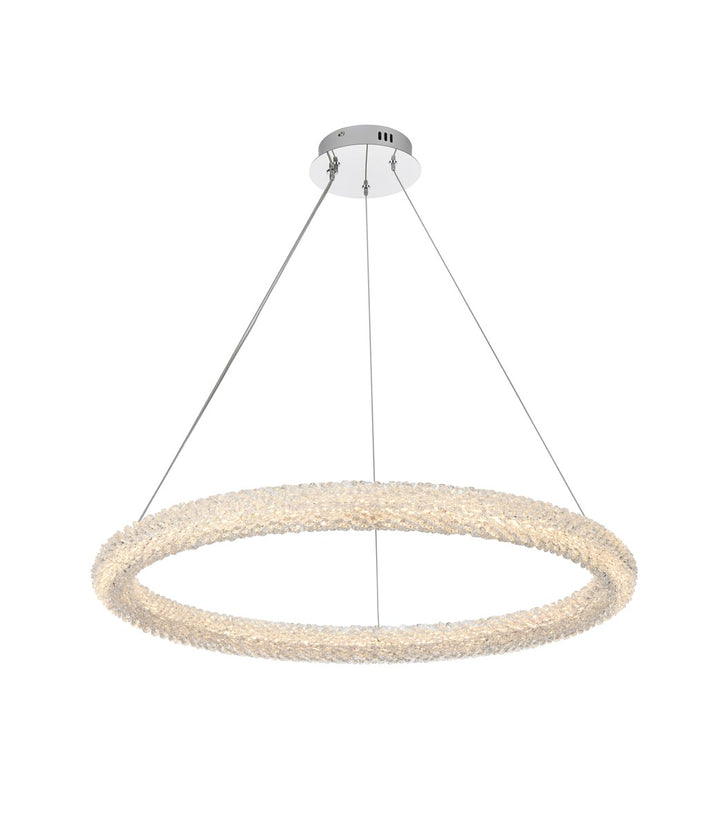 32 Inch Adjustable Led Chandelier In Chrome by Elegant Lighting