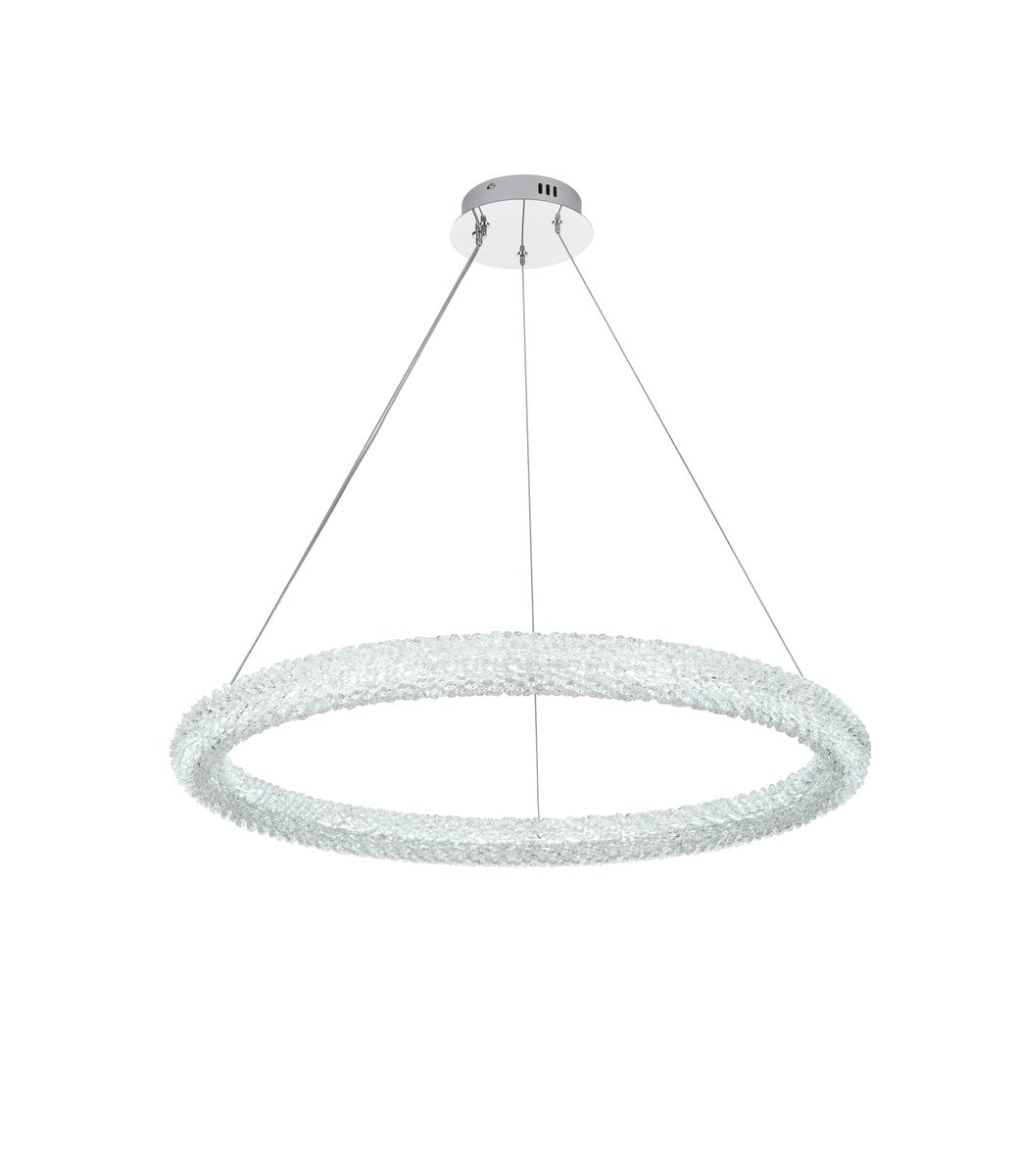 32 Inch Adjustable Led Chandelier In Chrome