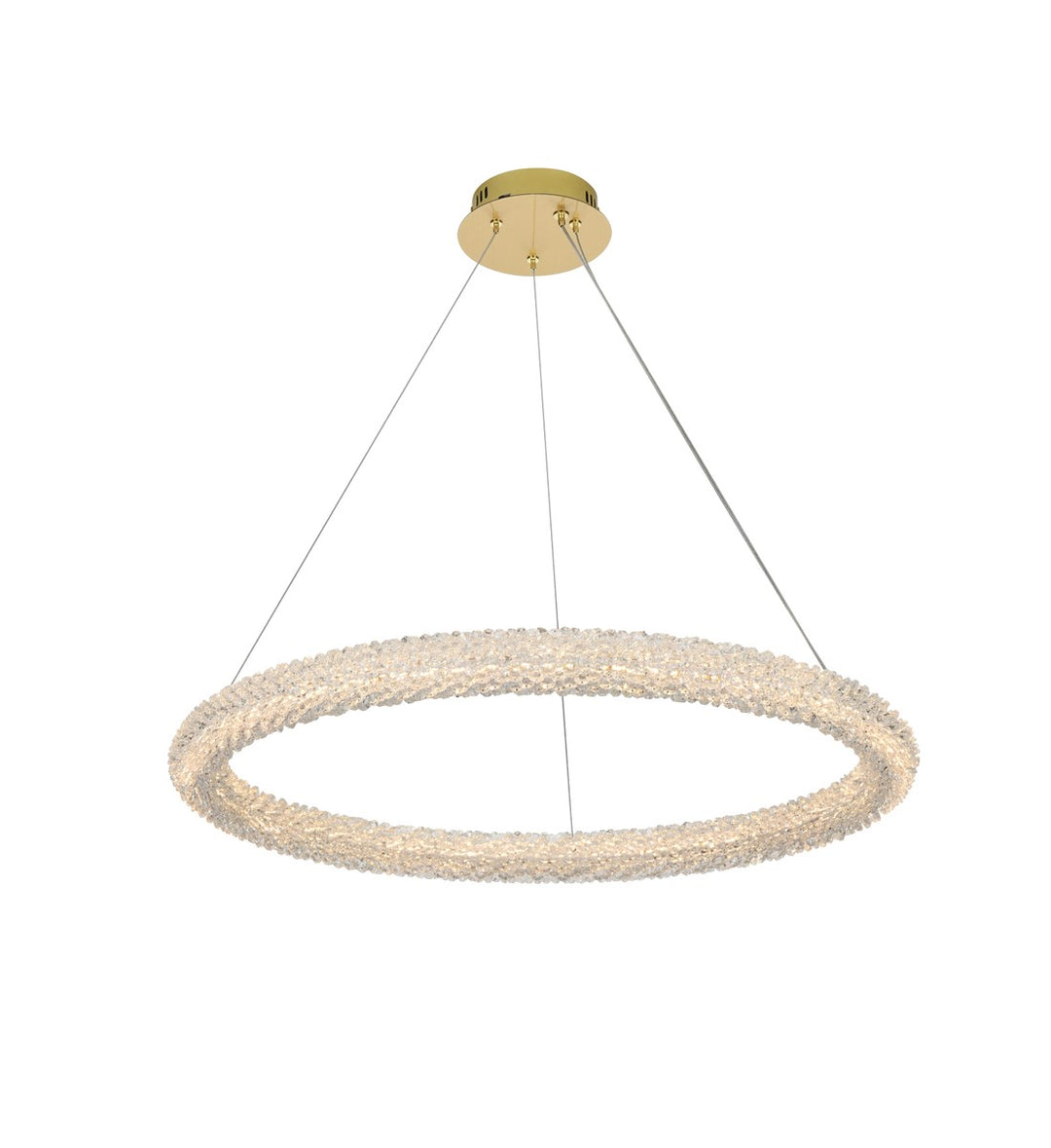 32 Inch Adjustable Led Chandelier In Satin Gold by Elegant Lighting