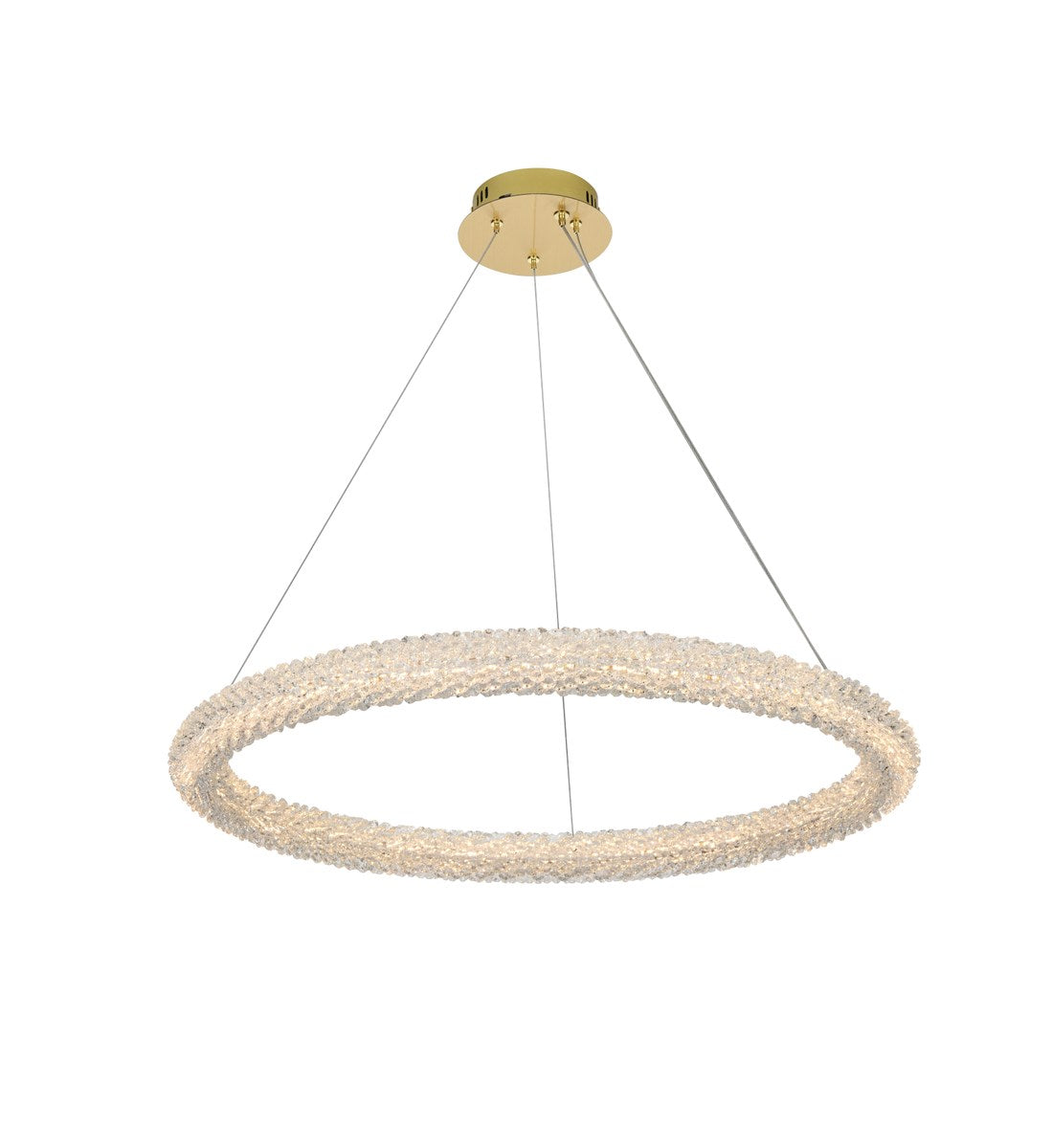 32 Inch Adjustable Led Chandelier In Satin Gold by Elegant Lighting