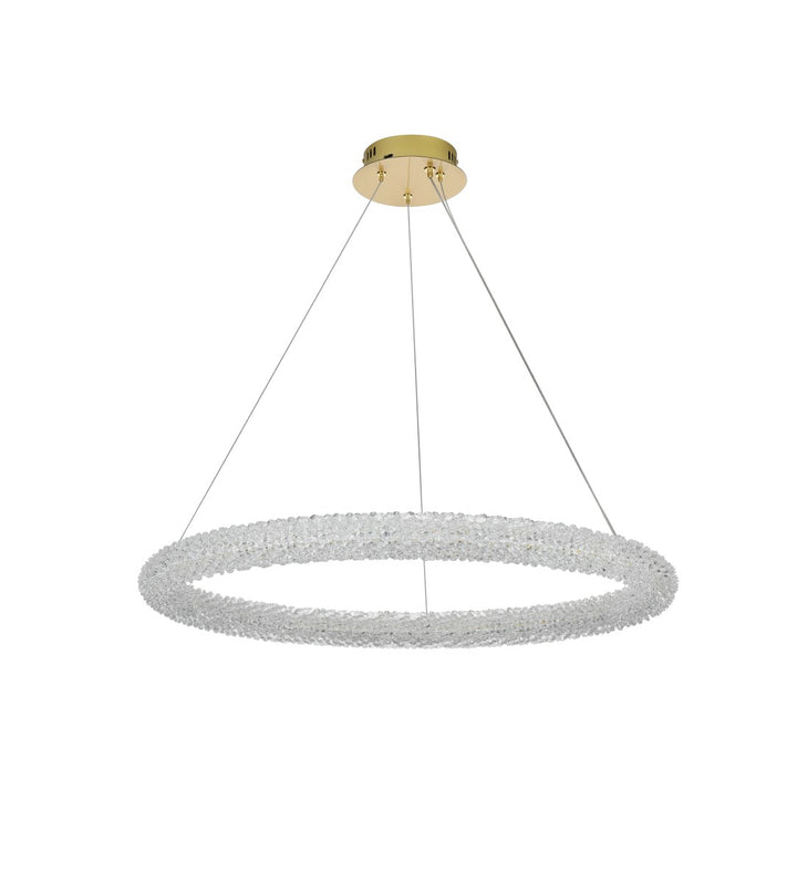 32 Inch Adjustable Led Chandelier In Satin Gold