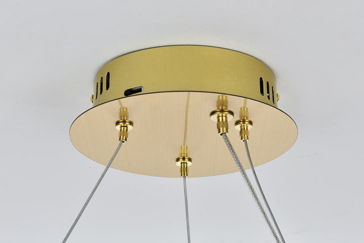 32 Inch Adjustable Led Chandelier In Satin Gold