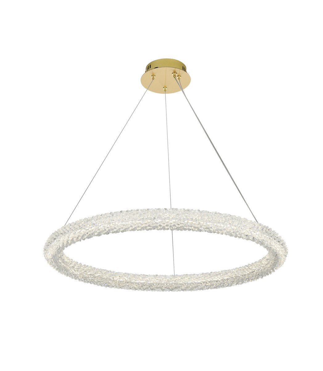 32 Inch Adjustable Led Chandelier In Satin Gold