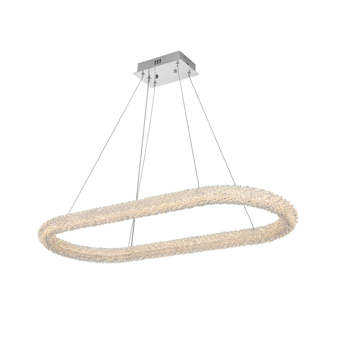 42 Inch Adjustable Led Chandelier In Chrome by Elegant Lighting