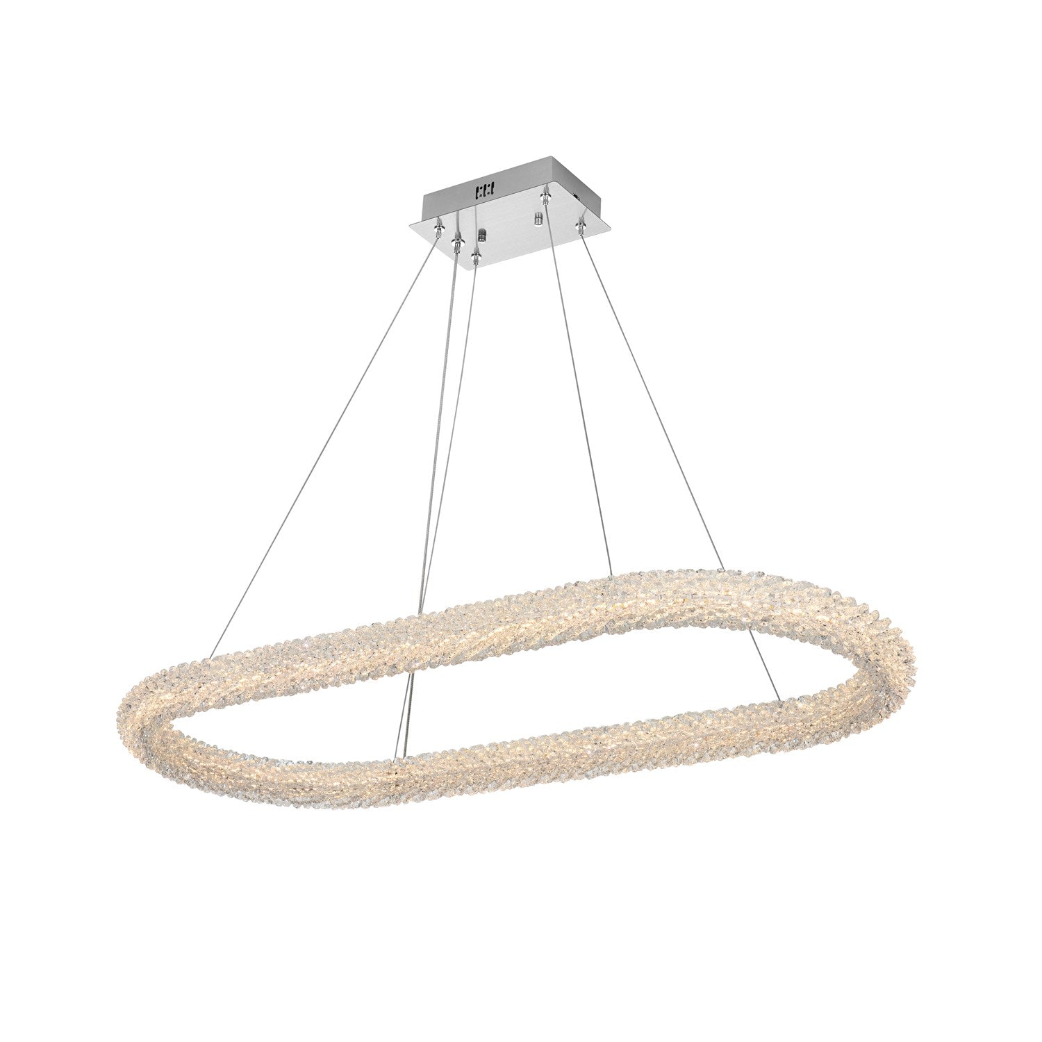 42 Inch Adjustable Led Chandelier In Chrome by Elegant Lighting