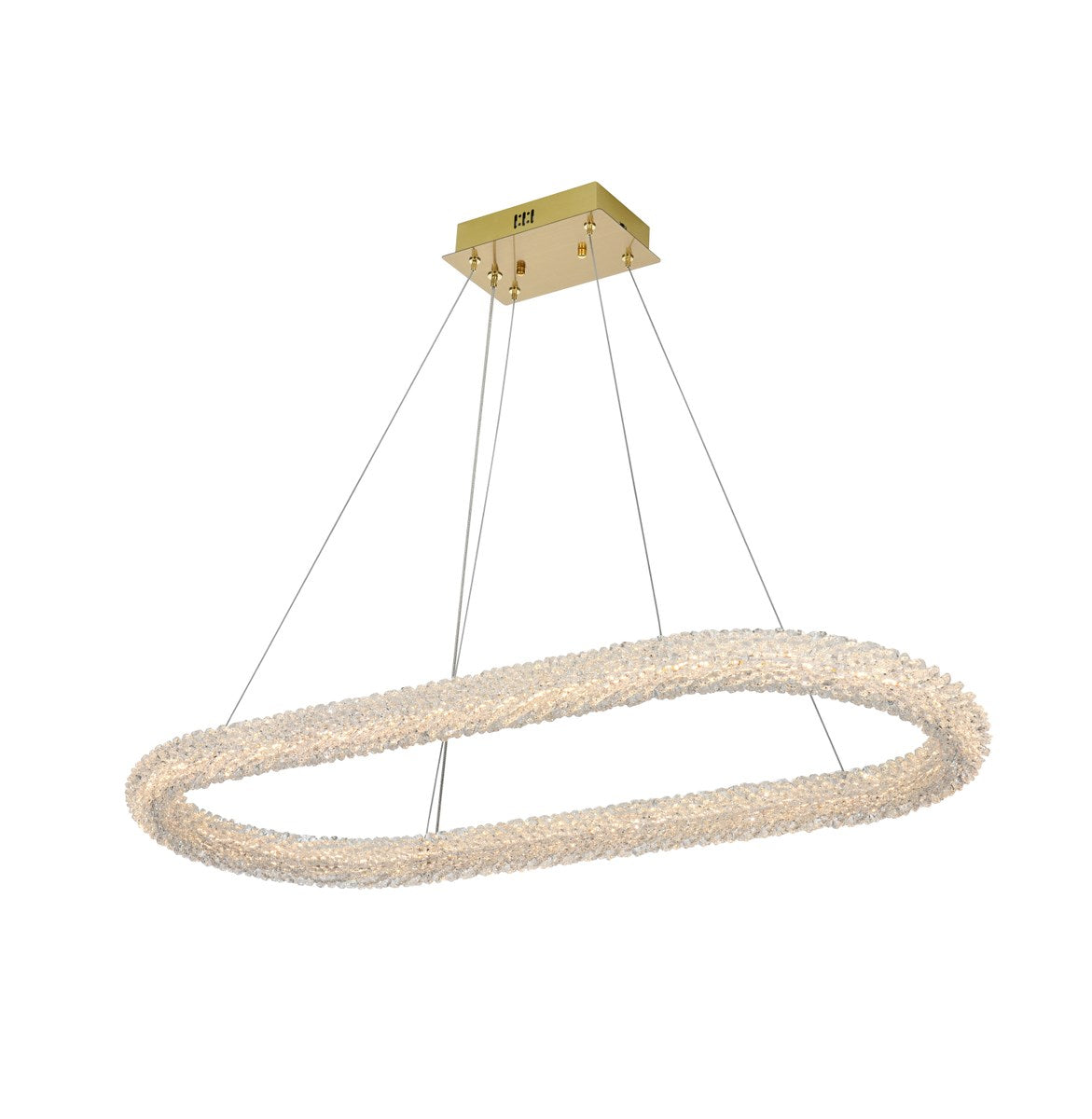 42 Inch Adjustable Led Chandelier In Satin Gold by Elegant Lighting