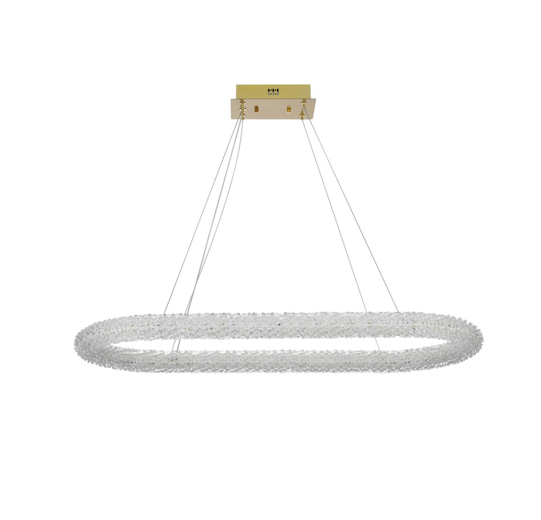 42 Inch Adjustable Led Chandelier In Satin Gold