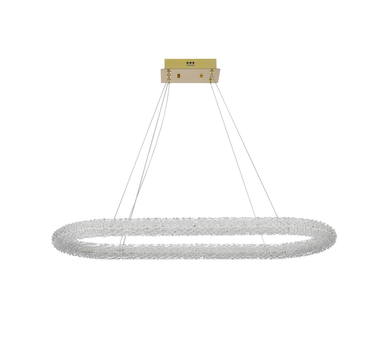 42 Inch Adjustable Led Chandelier In Satin Gold