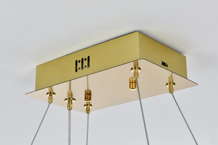 42 Inch Adjustable Led Chandelier In Satin Gold