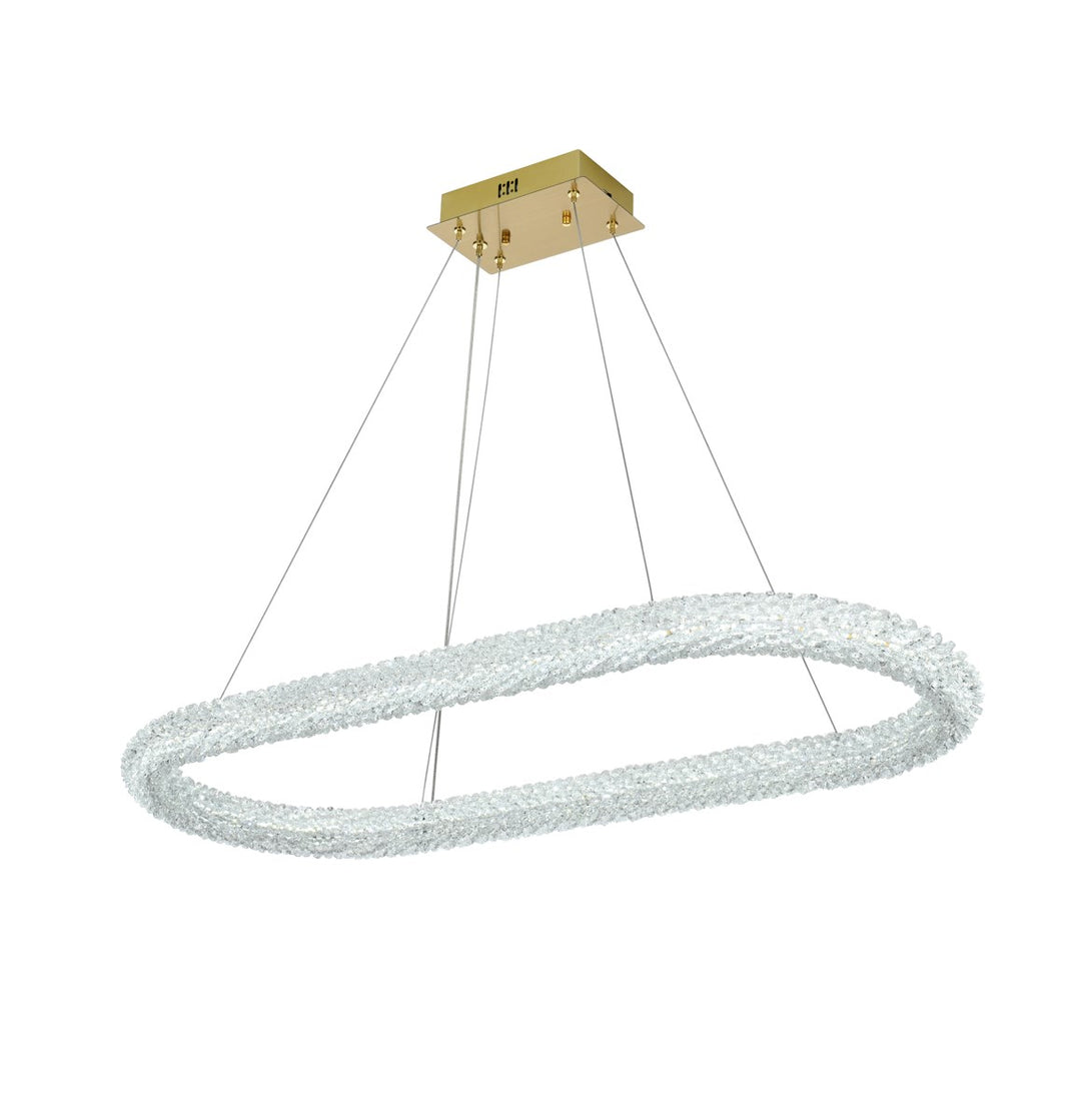 42 Inch Adjustable Led Chandelier In Satin Gold