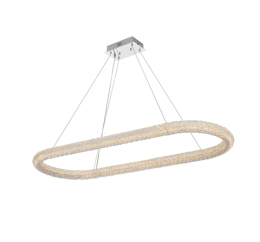 51 Inch Adjustable Led Chandelier In Chrome by Elegant Lighting