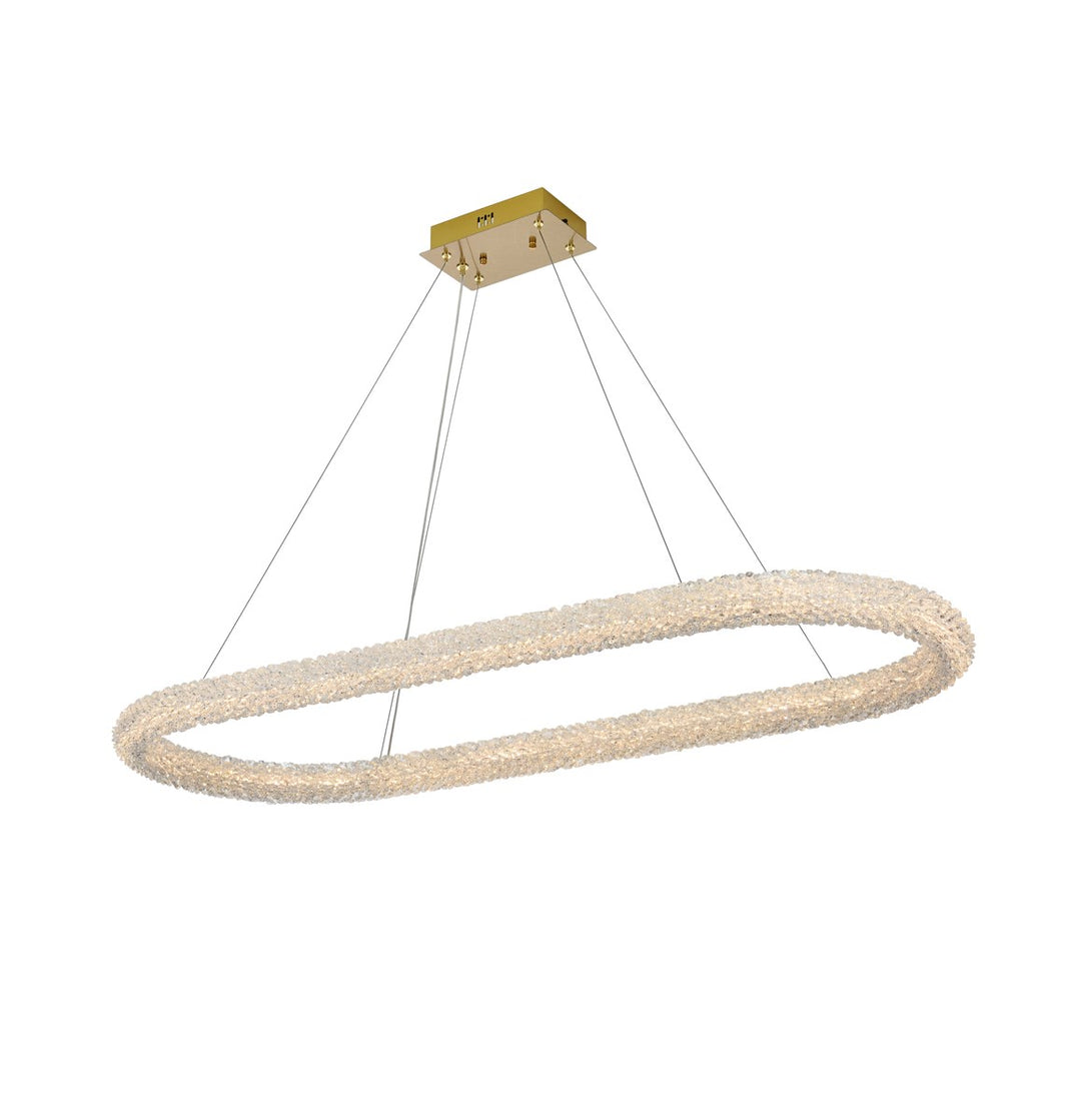 51 Inch Adjustable Led Chandelier In Satin Gold by Elegant Lighting