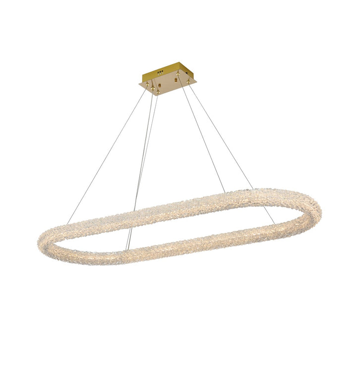 51 Inch Adjustable Led Chandelier In Satin Gold by Elegant Lighting