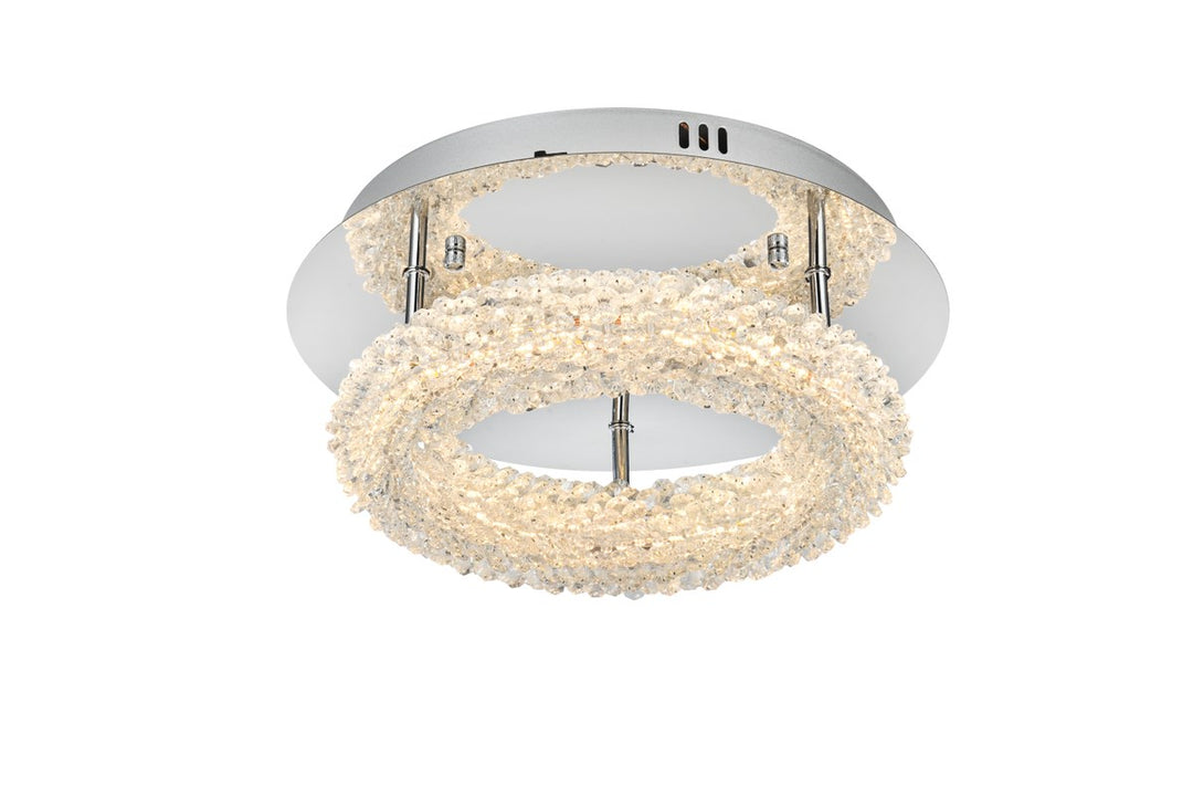 14 Inch Adjustable Led Flush Mount In Chrome by Elegant Lighting