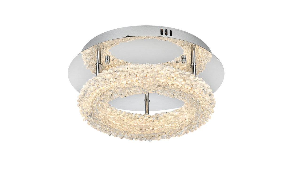 14 Inch Adjustable Led Flush Mount In Chrome by Elegant Lighting