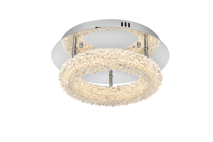 14 Inch Adjustable Led Flush Mount In Chrome by Elegant Lighting