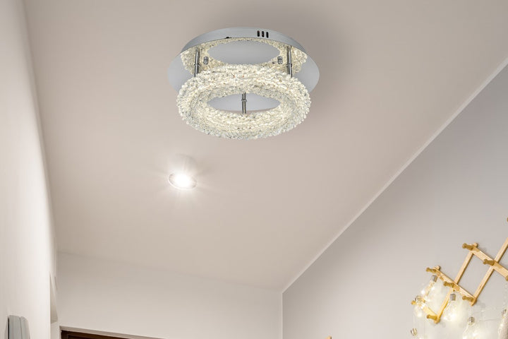 14 Inch Adjustable Led Flush Mount In Chrome