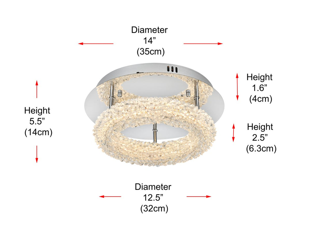 14 Inch Adjustable Led Flush Mount In Chrome
