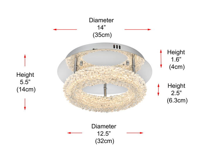 14 Inch Adjustable Led Flush Mount In Chrome