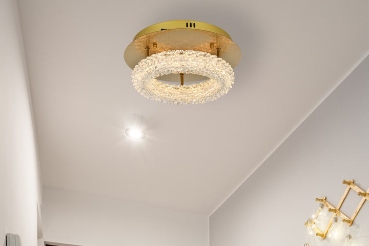 14 Inch Adjustable Led Flush Mount In Satin Gold