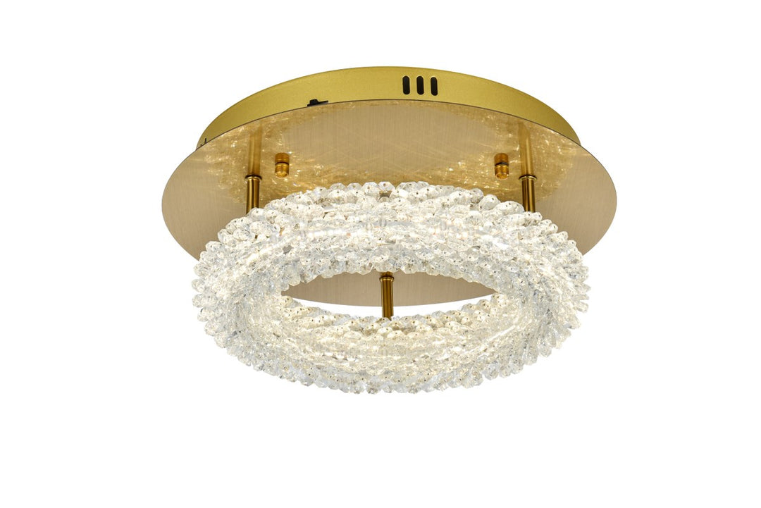 14 Inch Adjustable Led Flush Mount In Satin Gold