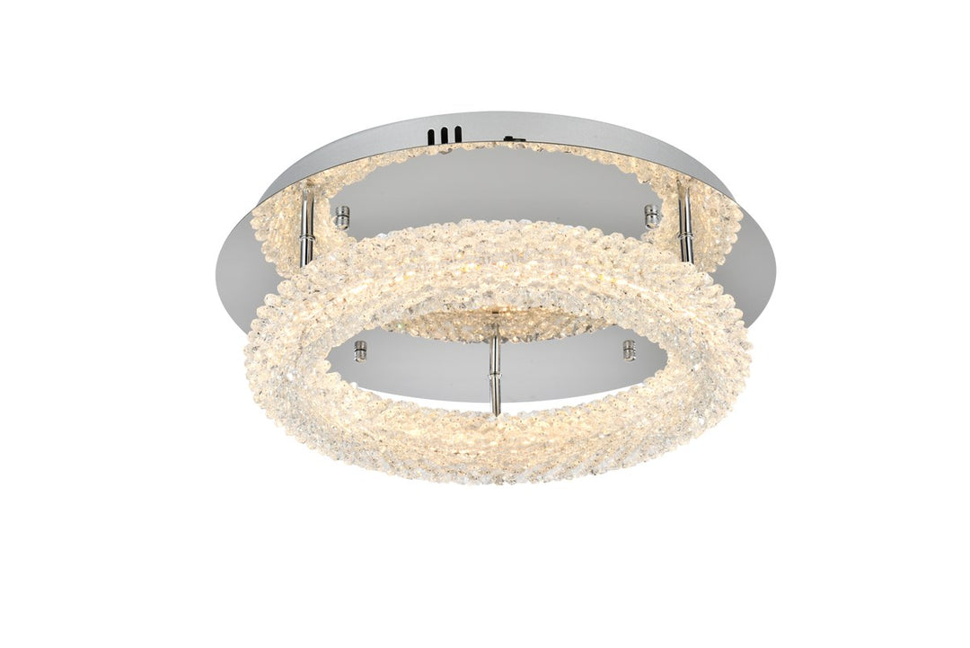 18 Inch Adjustable Led Flush Mount In Chrome by Elegant Lighting