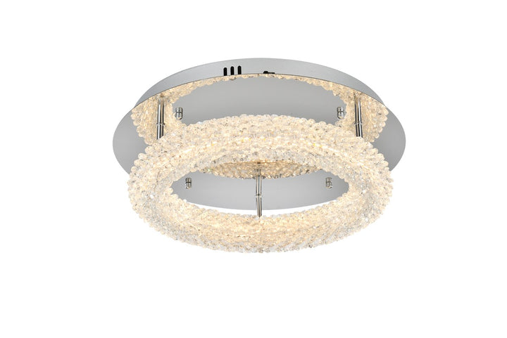 18 Inch Adjustable Led Flush Mount In Chrome by Elegant Lighting