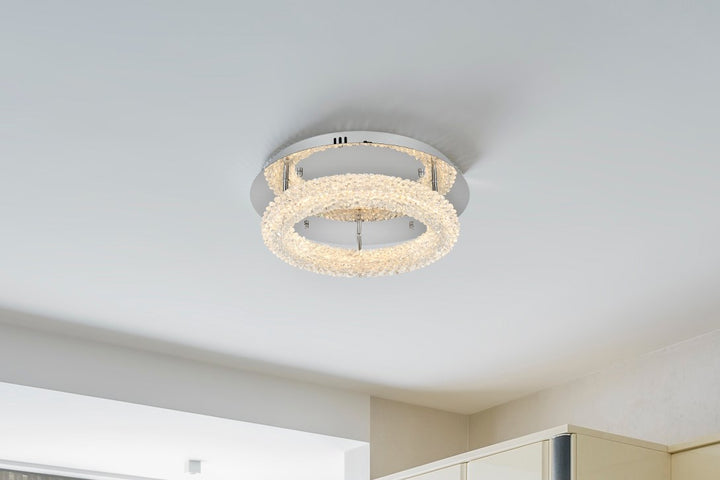 18 Inch Adjustable Led Flush Mount In Chrome