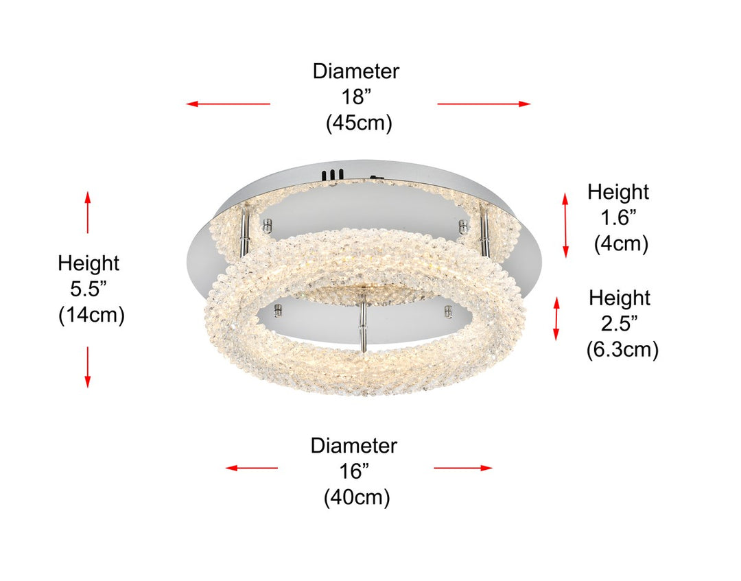 18 Inch Adjustable Led Flush Mount In Chrome