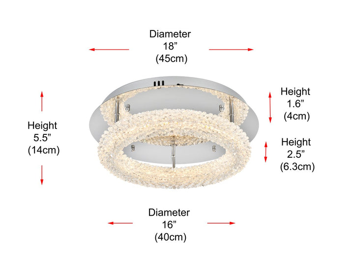 18 Inch Adjustable Led Flush Mount In Chrome