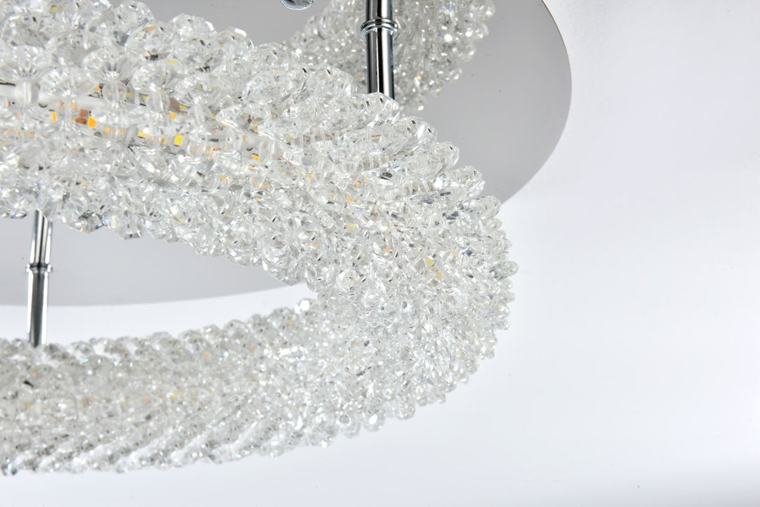 18 Inch Adjustable Led Flush Mount In Chrome