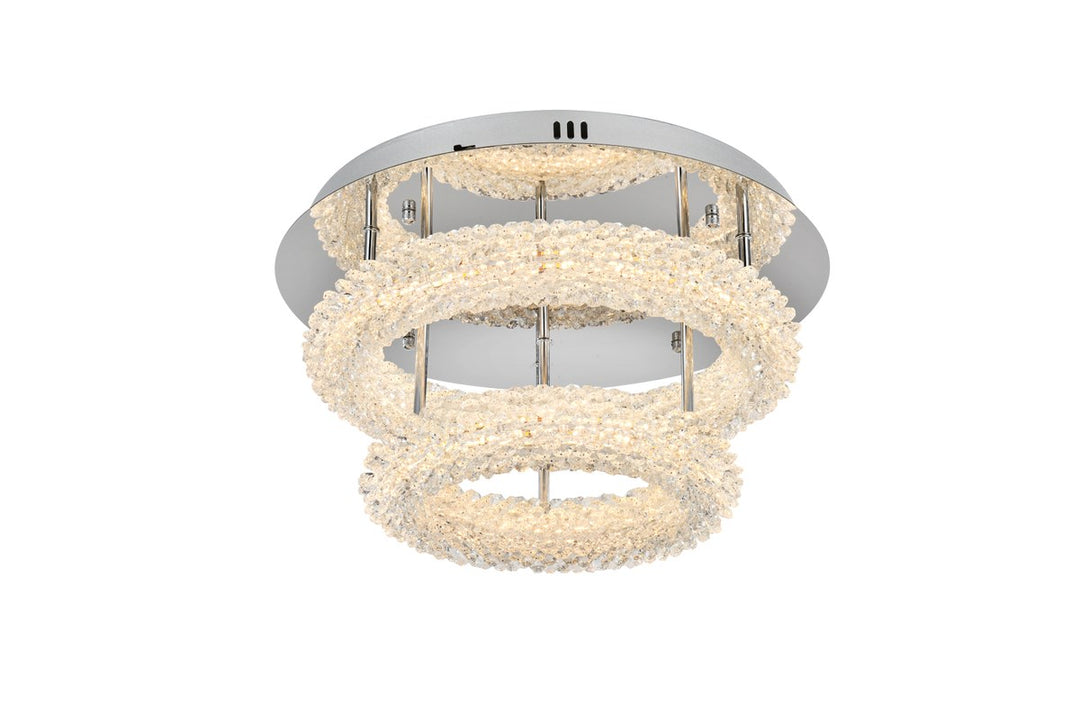 18 Inch Adjustable Led Flush Mount In Chrome by Elegant Lighting
