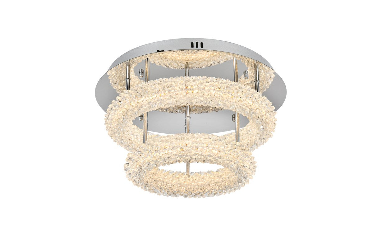 18 Inch Adjustable Led Flush Mount In Chrome by Elegant Lighting