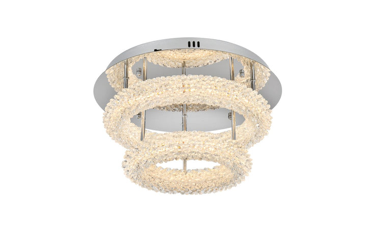 18 Inch Adjustable Led Flush Mount In Chrome by Elegant Lighting