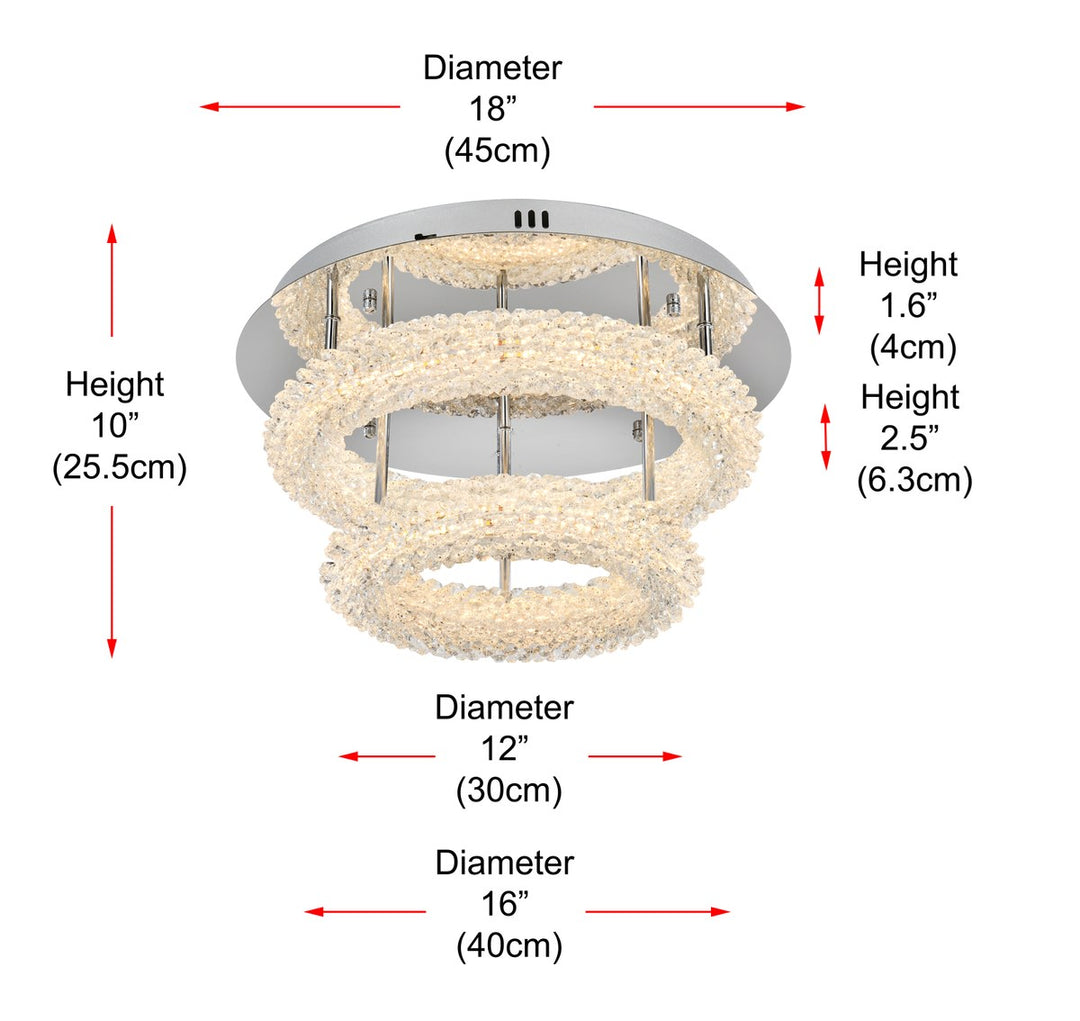 18 Inch Adjustable Led Flush Mount In Chrome