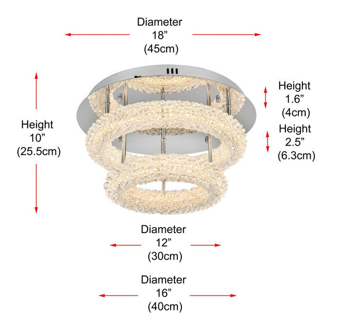 18 Inch Adjustable Led Flush Mount In Chrome